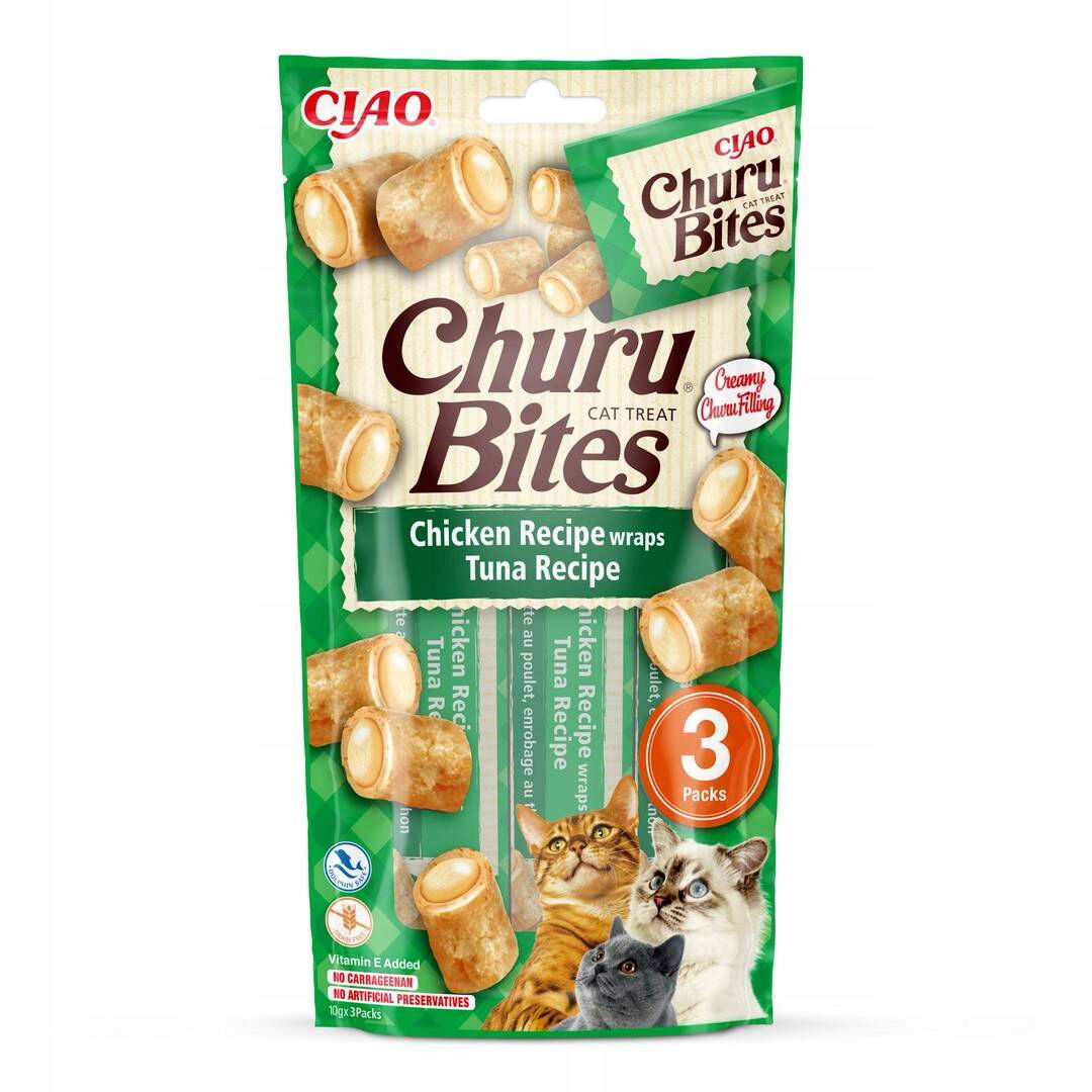 Inaba Cat Churu Bites 3x10 g (30 g) Pochúťka pre mačku Kurča s tuniakom