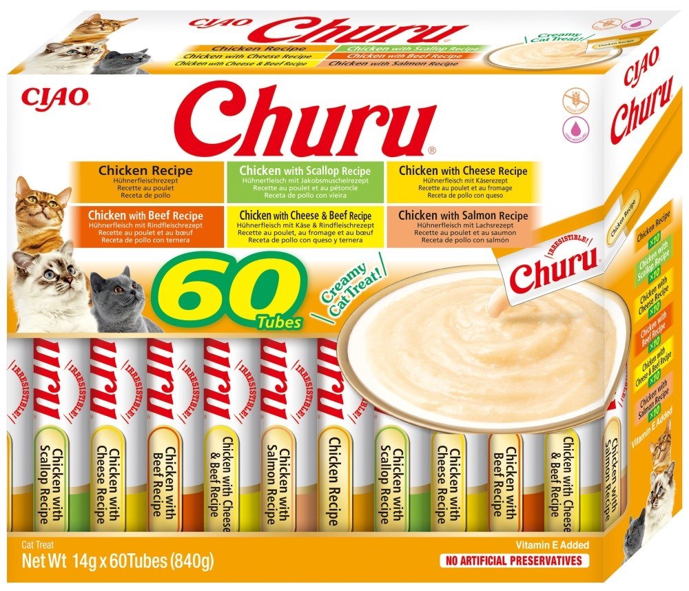 Inaba Cat Churu Varieties kuracie mäso pochúťka pre mačky 60 x 14 g