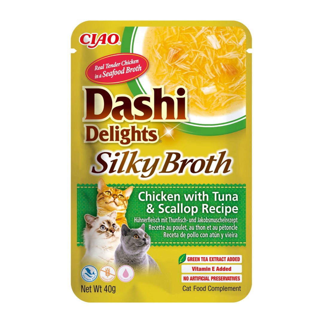 Inaba Cat Dashi Delights Silky 40 g Pochúťka Kuracie Mäso Tuniak Hrebene