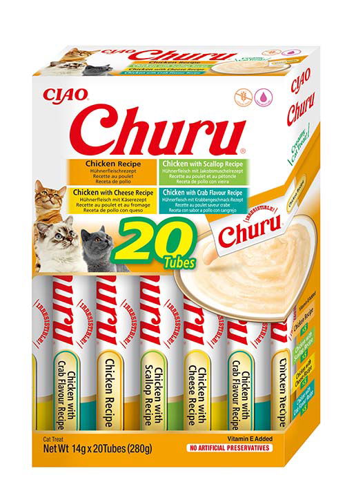 Inaba Churu pre mačku Mix príchutí s kuracím mäsom 20x14 g