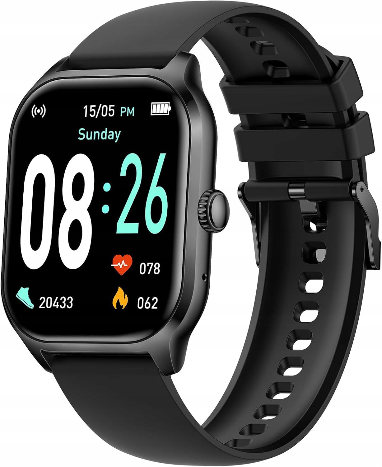 Inteligentné fitness hodinky KM15 čierne 2.01'' Bluetooth Android iOS IP68