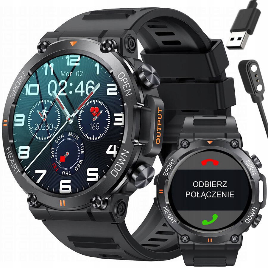 Inteligentné Pánske Hodinky Gravity GT7-1 Pro Uskutočňovanie Hovorov, Pulzný Oxymeter