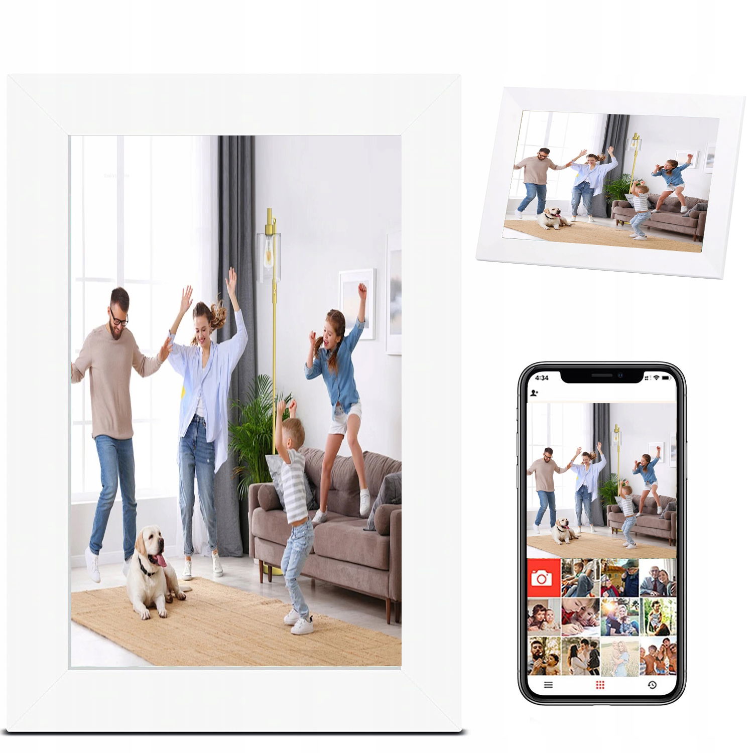 Inteligentný Rámček Digitálna Hudba Film Frameo Dotyk 10,1"64GB Microsd Wi-fi