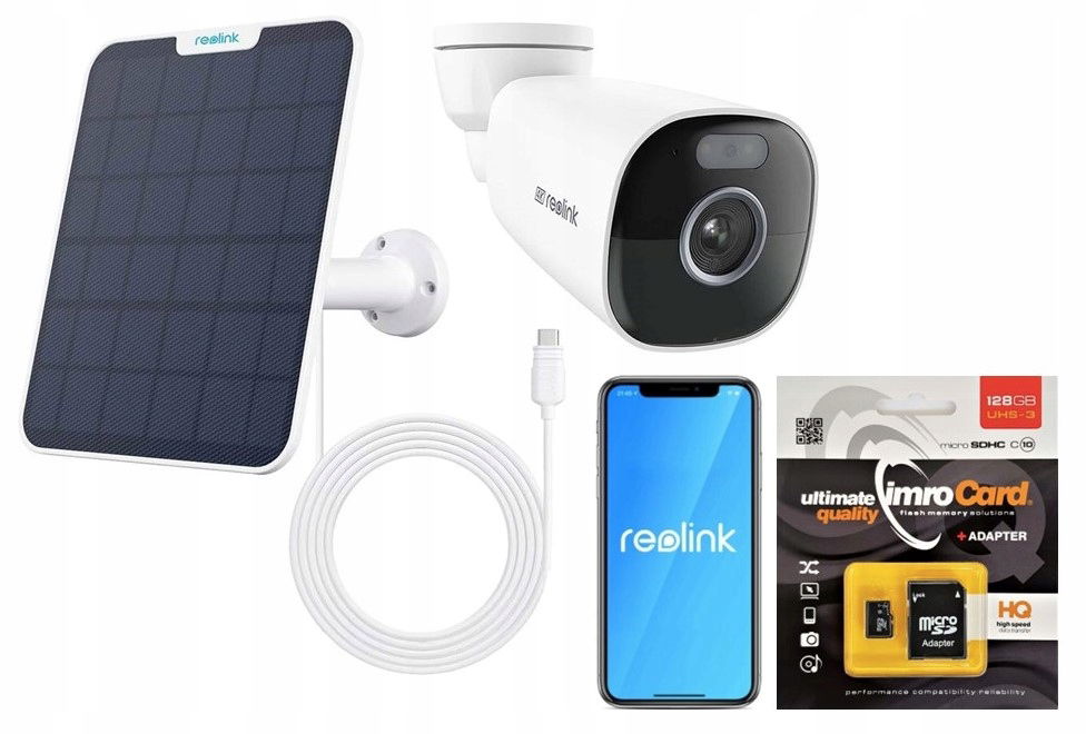 Ip kamera Reolink Argus B360 4K Wi-Fi alarm Solárny Panel Karta 128