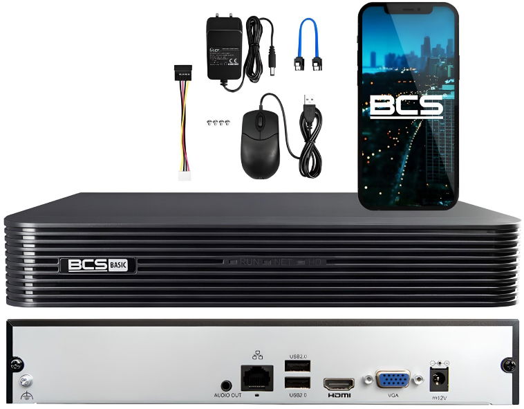 Ip rekordér 16 kanálov Bcs až 8Mpx Aplikácia BCS-B-NVR1601 Bcs Basic