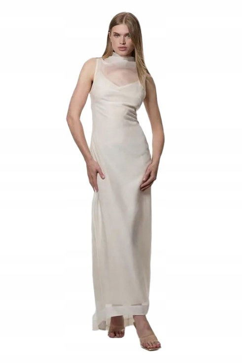 Ivory Asymetrická Maxi Koktailová Sukňa Stojačik Karen Millen 36