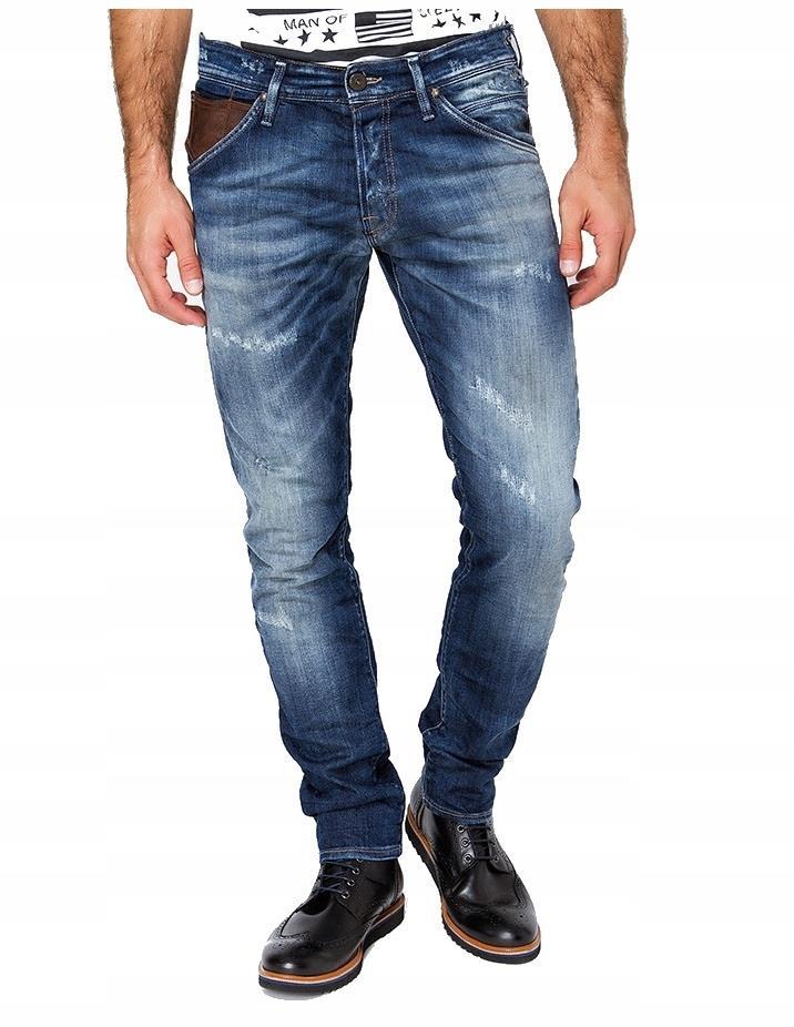 Jack Jones Modré klasické džínsy Slim Fit 29/30