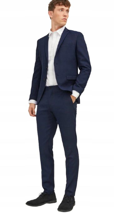 Jack&jones Pánsky Oblek, Modrý, Elegantný, S Vlnou 54 J7A