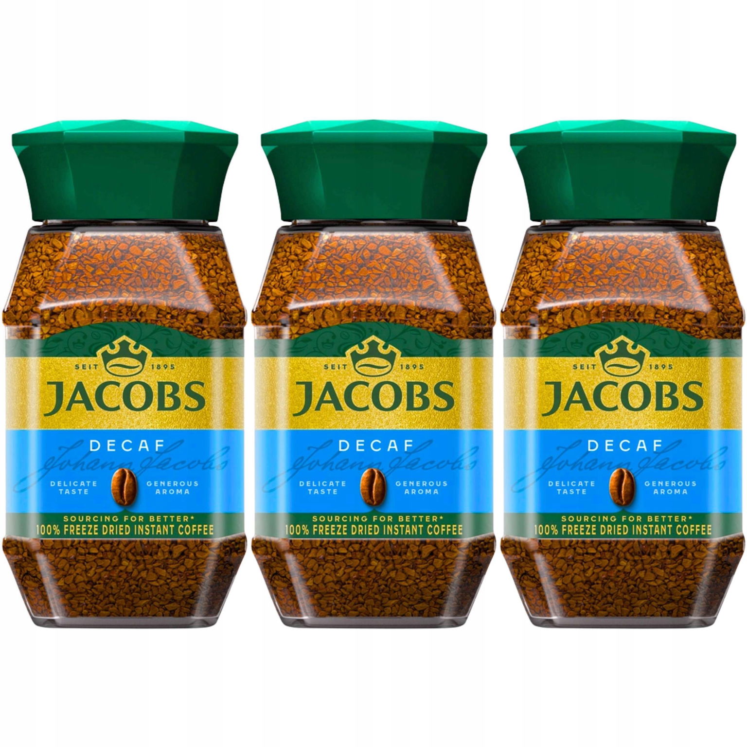 Jacobs Krönung Decaff Bezkofeínová instantná káva 100 g x 3 kusy