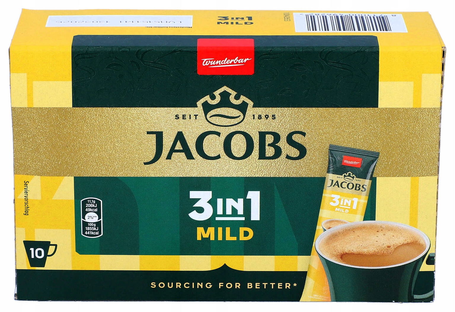 Jacobs MILD Rozpustná Káva V Vreckách 3v1 10ks/110g Z Nemecka