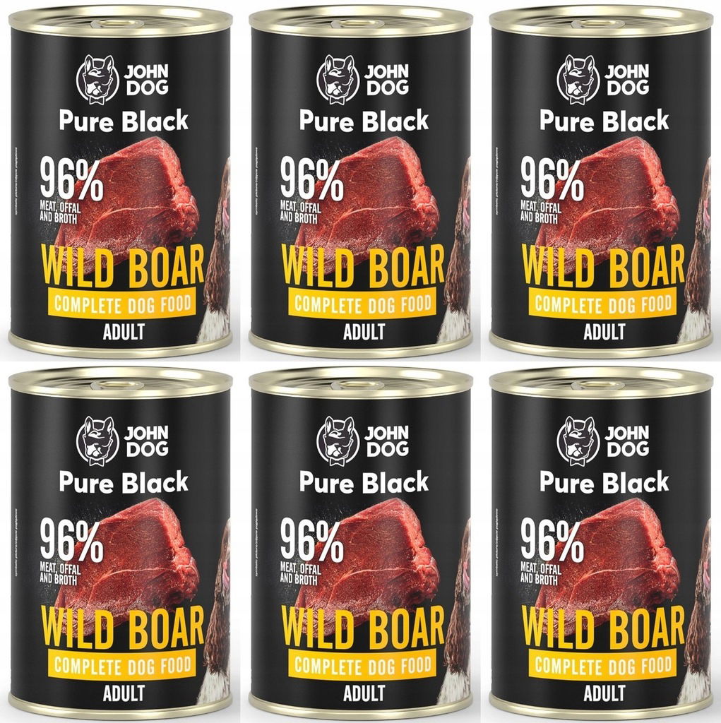 John Dog Pure Black Adult Wild Boar 6 konzerv 400 g