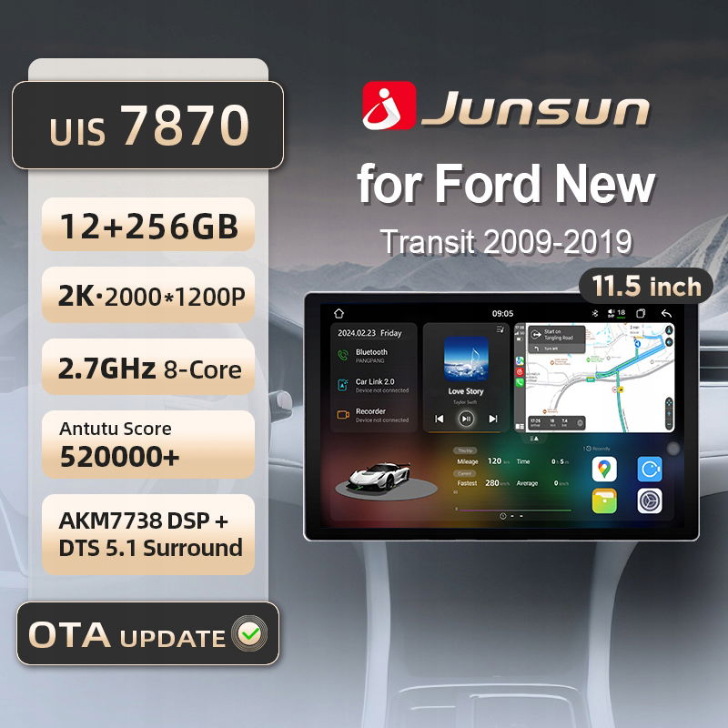 Junsun 7870 Android Autorádio Carplya Ford Transit 2009-2019 12+256