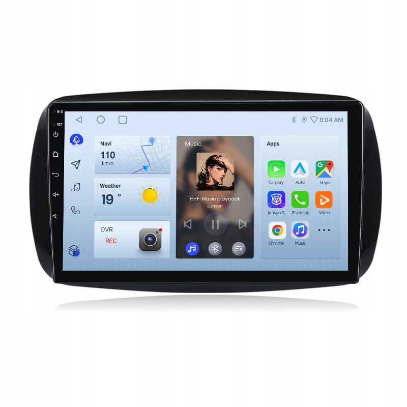 Junsun autorádio carplay androidauto Benz Smart 2016 4G 6+128