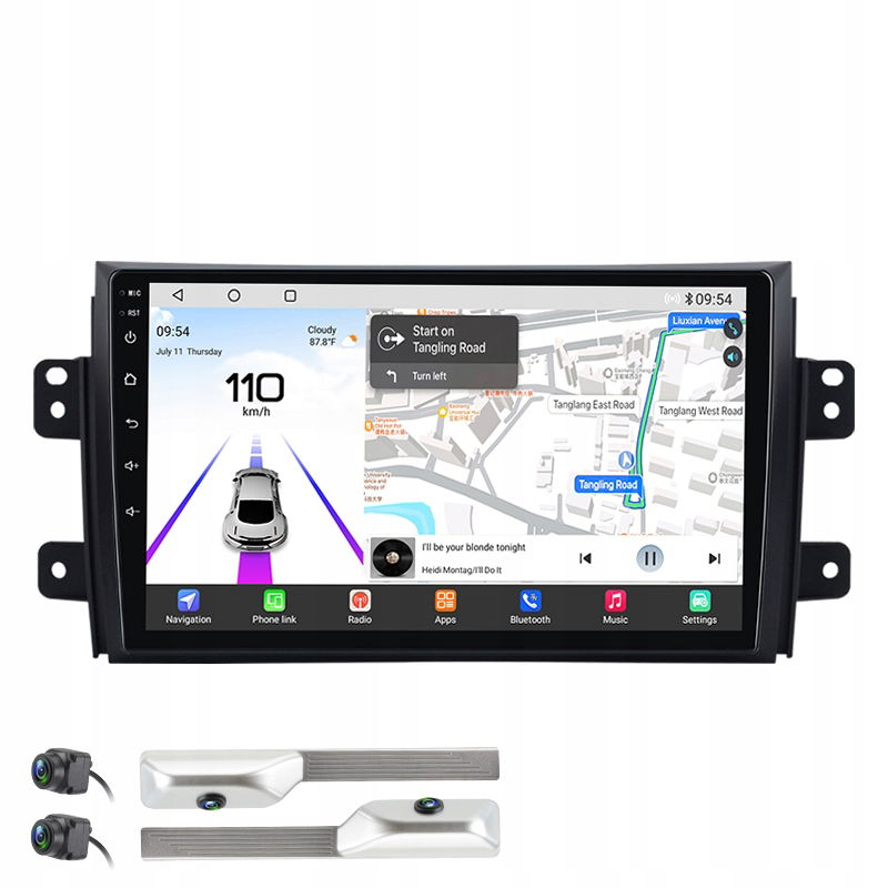 Junsun autorádio carplay androidauto Suzuki SX4 2006-2013 s kamerou