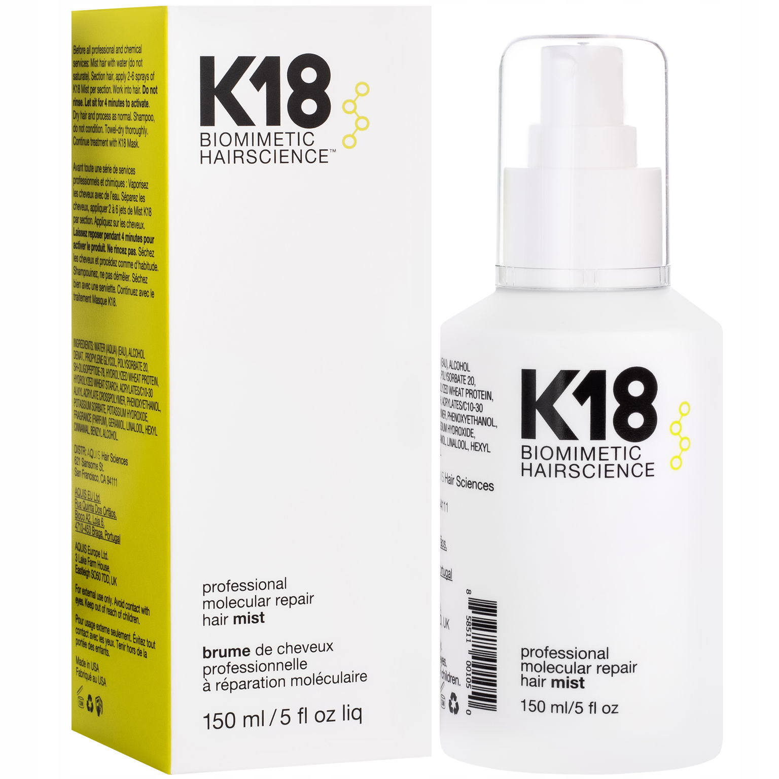 K18 Professional Repair Hair Mist Molekulárna hmla pred zákrokom 150 ml