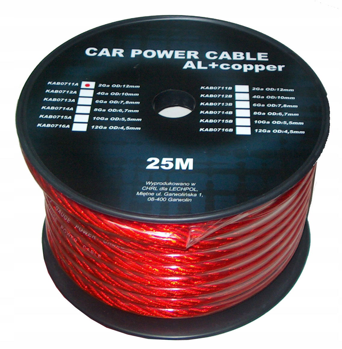 KAB0713A Automobilový kábel 6Ga OD8mm Cu+al 25 m