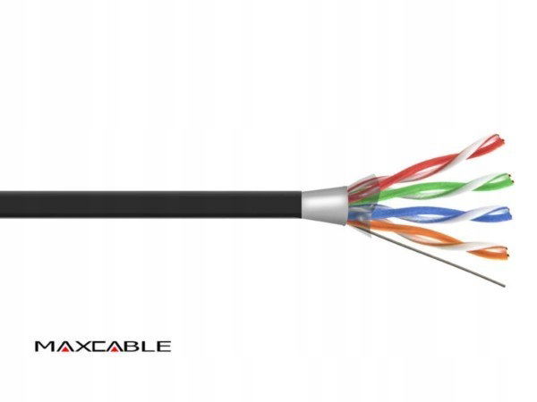 Kábel FTP6 drôt Cu Uv čierny 305 m Maxcable