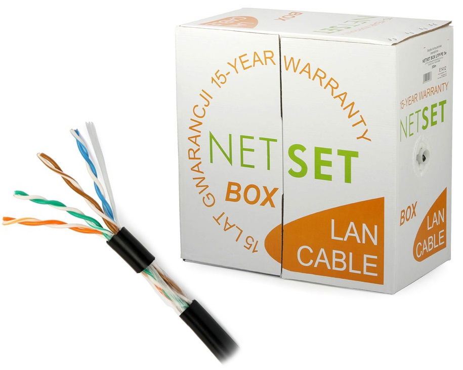 Kábel Netset Box U/utp Pe 5e čierny, krútená dvojlinka 305
