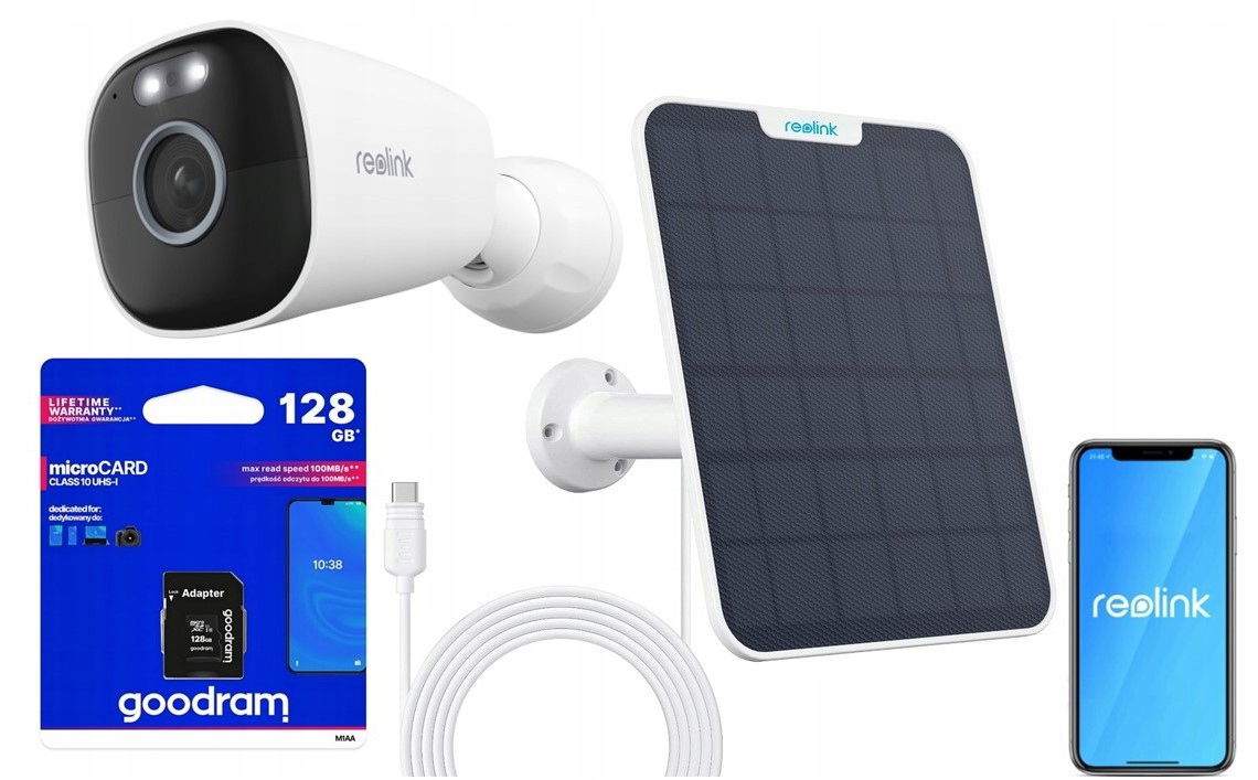 Kamera Reolink Argus B340 5MP 2K+ akumulátor Solárny Panel Karta 128