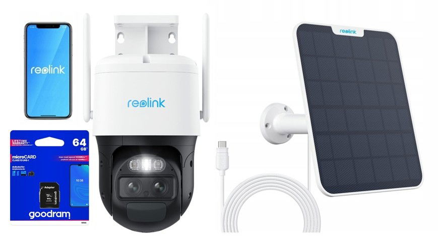 Kamera Reolink B770 8MP 4K otočná batéria zoom Solárny Panel Karta 64