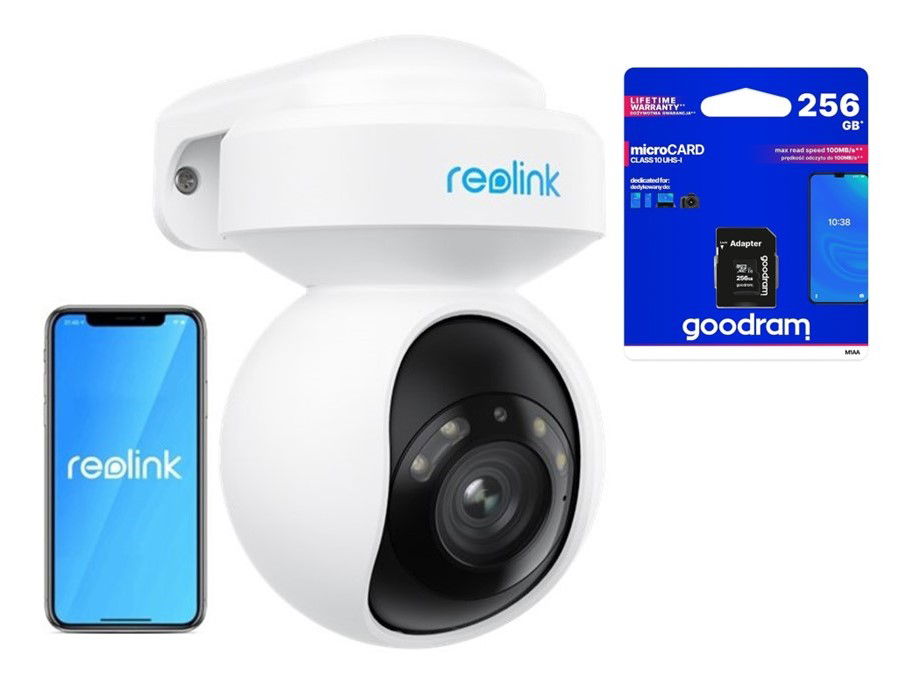 Kamera Reolink E E540 WiFi 5MP 2K+ 3xZoom biela Karta 256GB