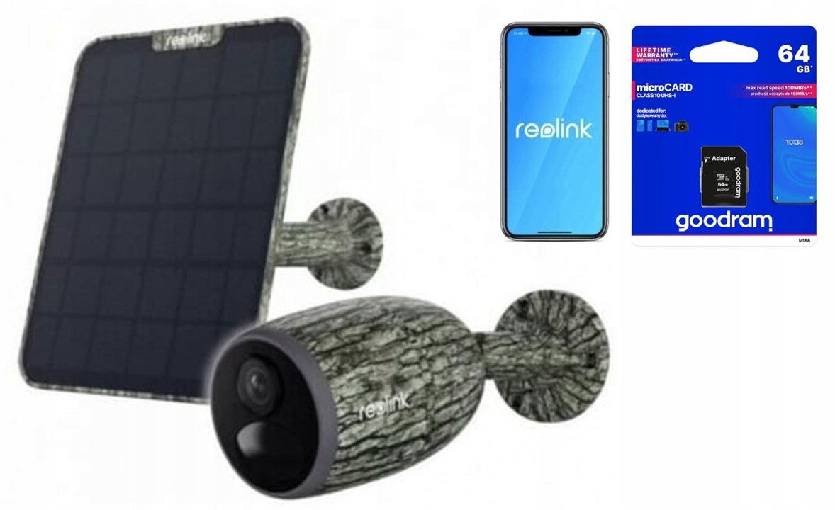 Kamera Reolink Go Plus Camouflage 4G Lte Usb-c Solárny Panel 2 64GB Karta