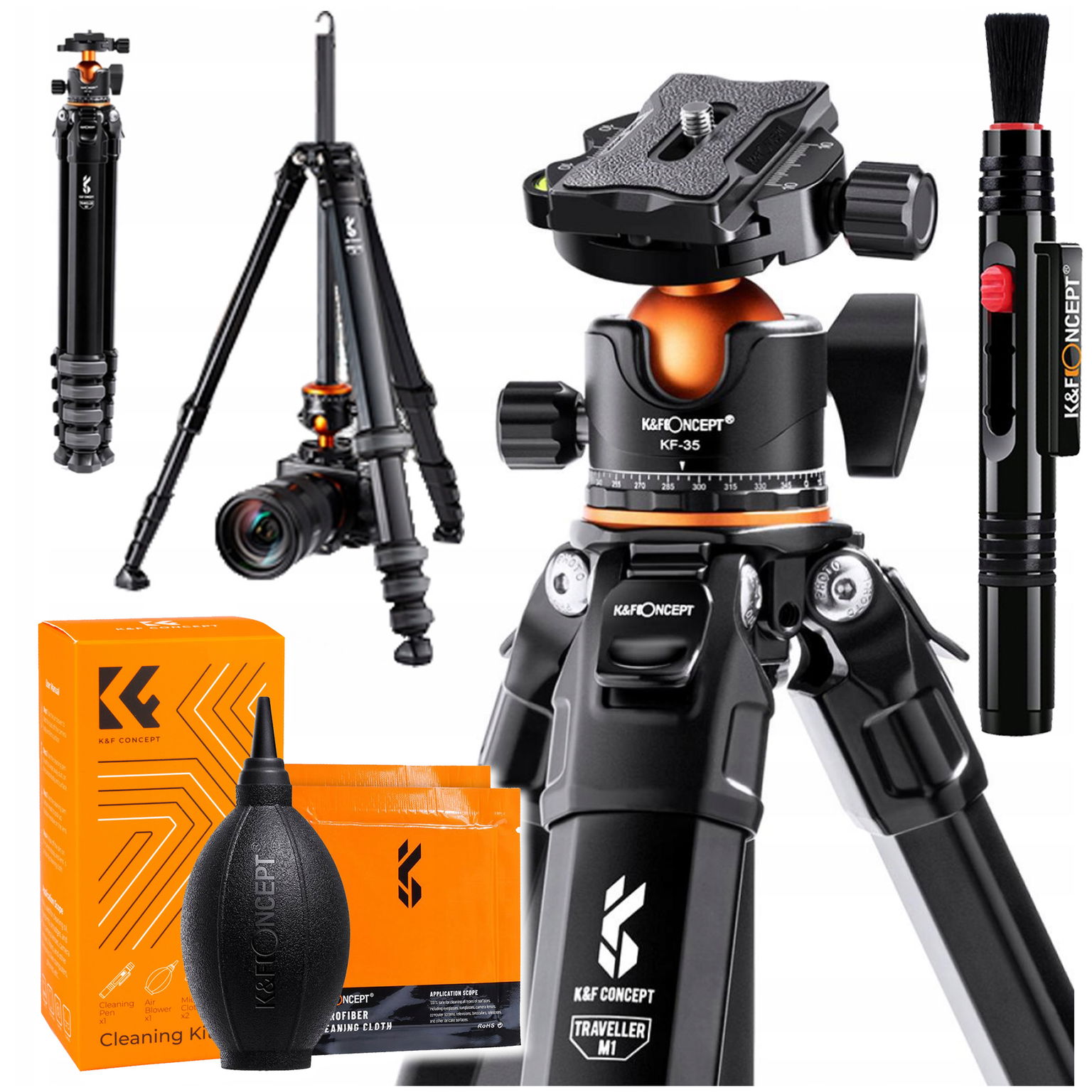 K&f Fotografický statív Traveller M1 Hlavica Hruška