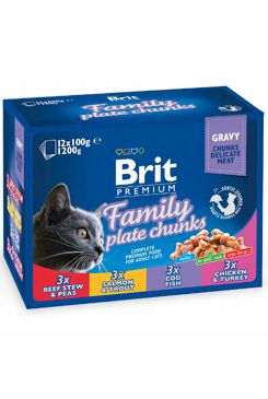 Kapsička Brit Premium Cat Family Plate v omáčke Multi 1200g (12x100g)
