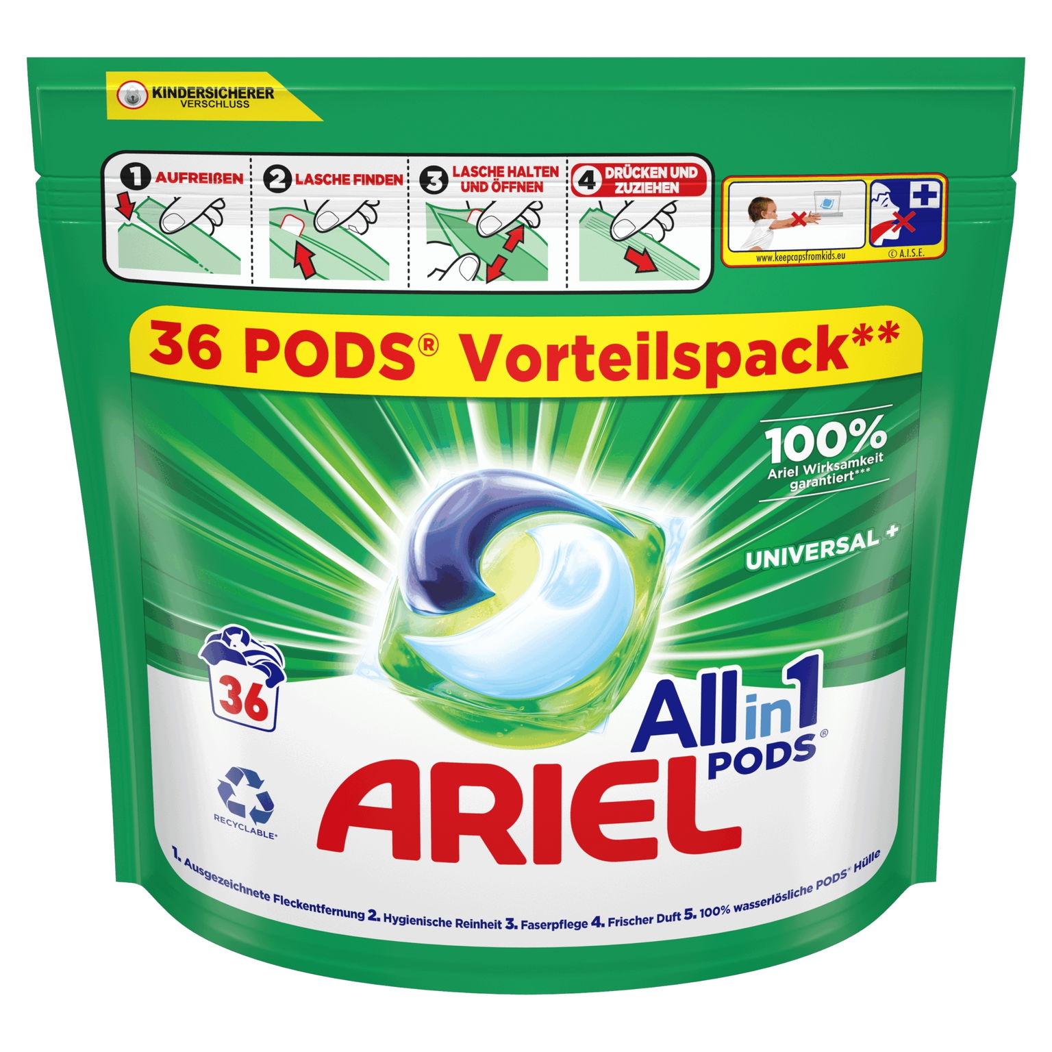 Kapsule na pranie Ariel All-in-1 Pods Universal+ 36 praní