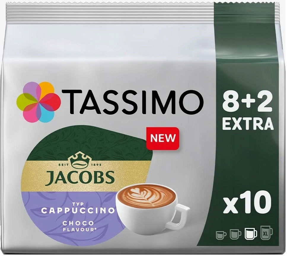 Kapsuly do Tassimo Jacobs Cappuccino Choco 8 2 kávy