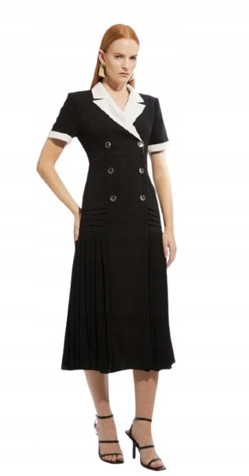 Karen Millen Čierna Saková Petite Sukňa 38 B1D