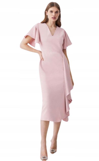 Karen Millen Ružová Elegantná Sukňa 38 Y1M