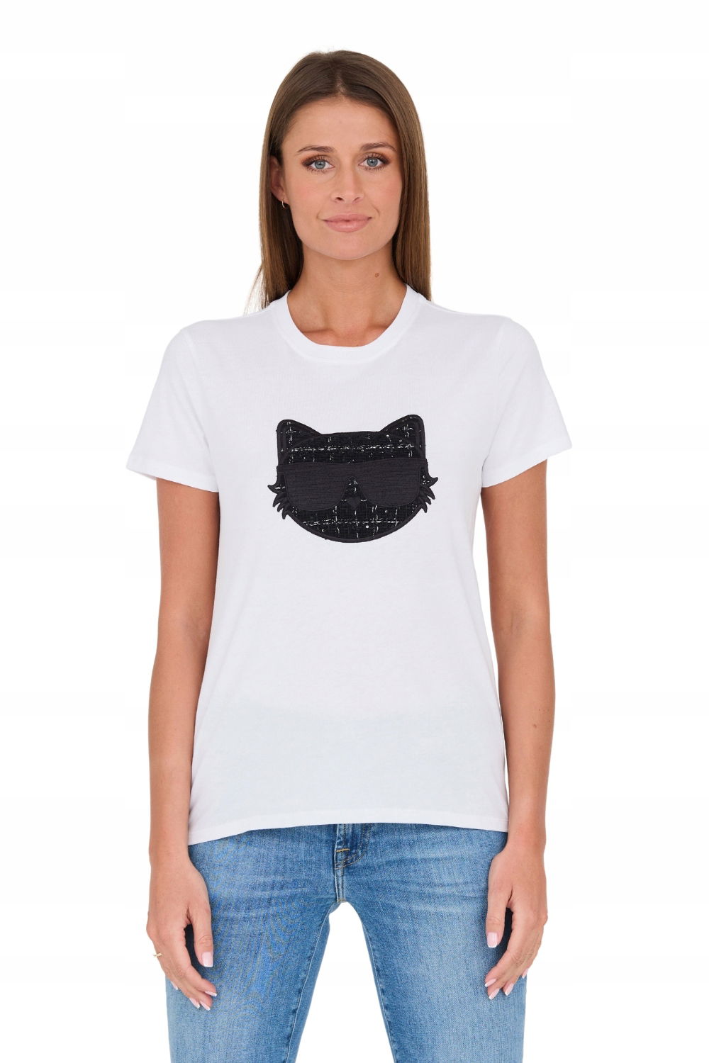 Karl Lagerfeld Biele tričko Boucle Choupette M