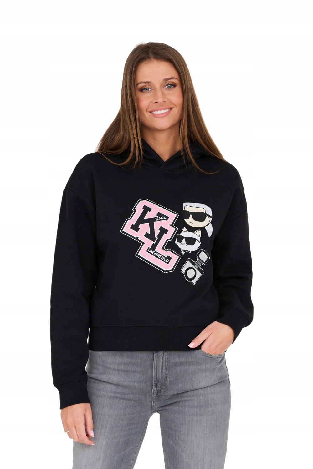 Karl Lagerfeld Čierna mikina Ikonik Xs