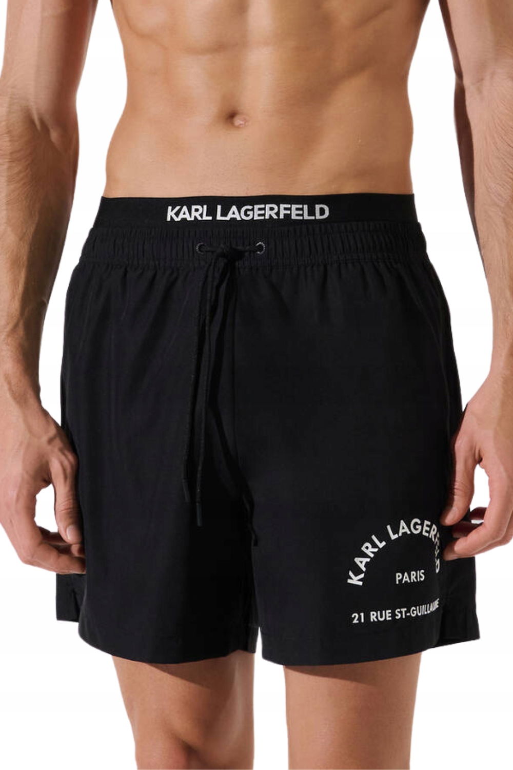 Karl Lagerfeld Čierne pánske plavky Rsg S