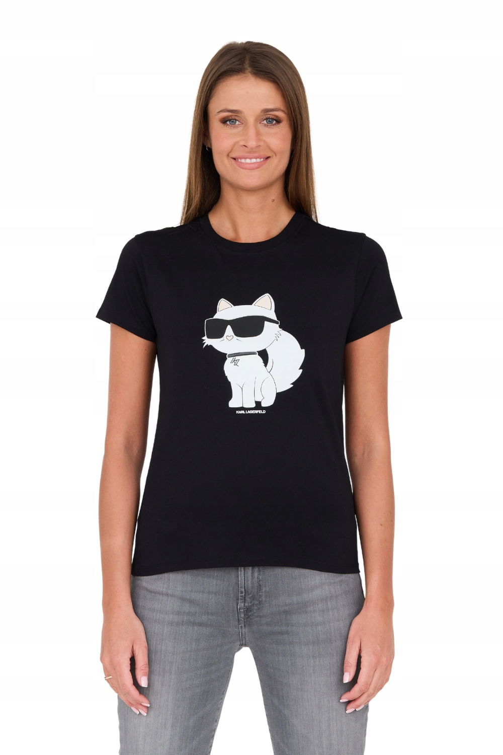 Karl Lagerfeld Čierne tričko s mačkou S