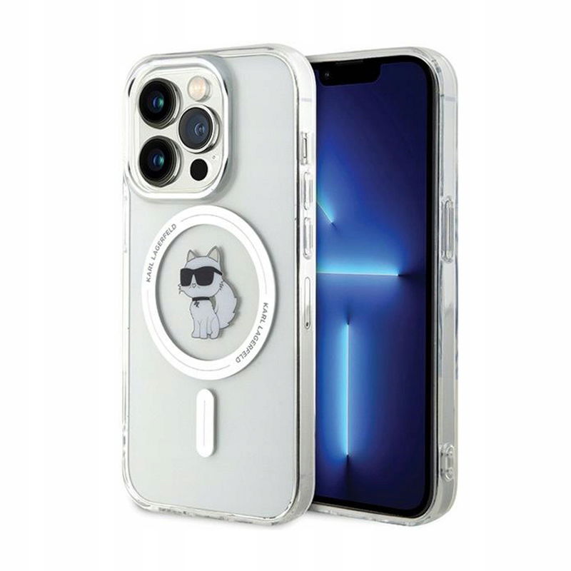 Karl Lagerfeld IML Choupette MagSafe – puzdro na iPhone 14 Pro (priehľadné)