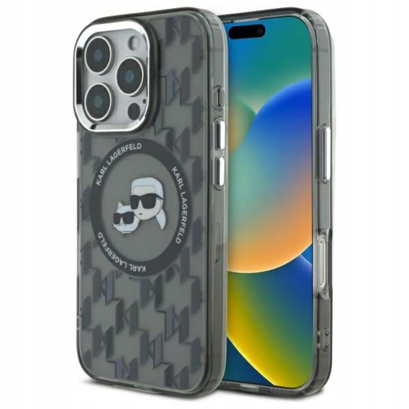 Karl Lagerfeld IML Monogram MagSafe Puzdro na iPhone 16 Pro (čierne)