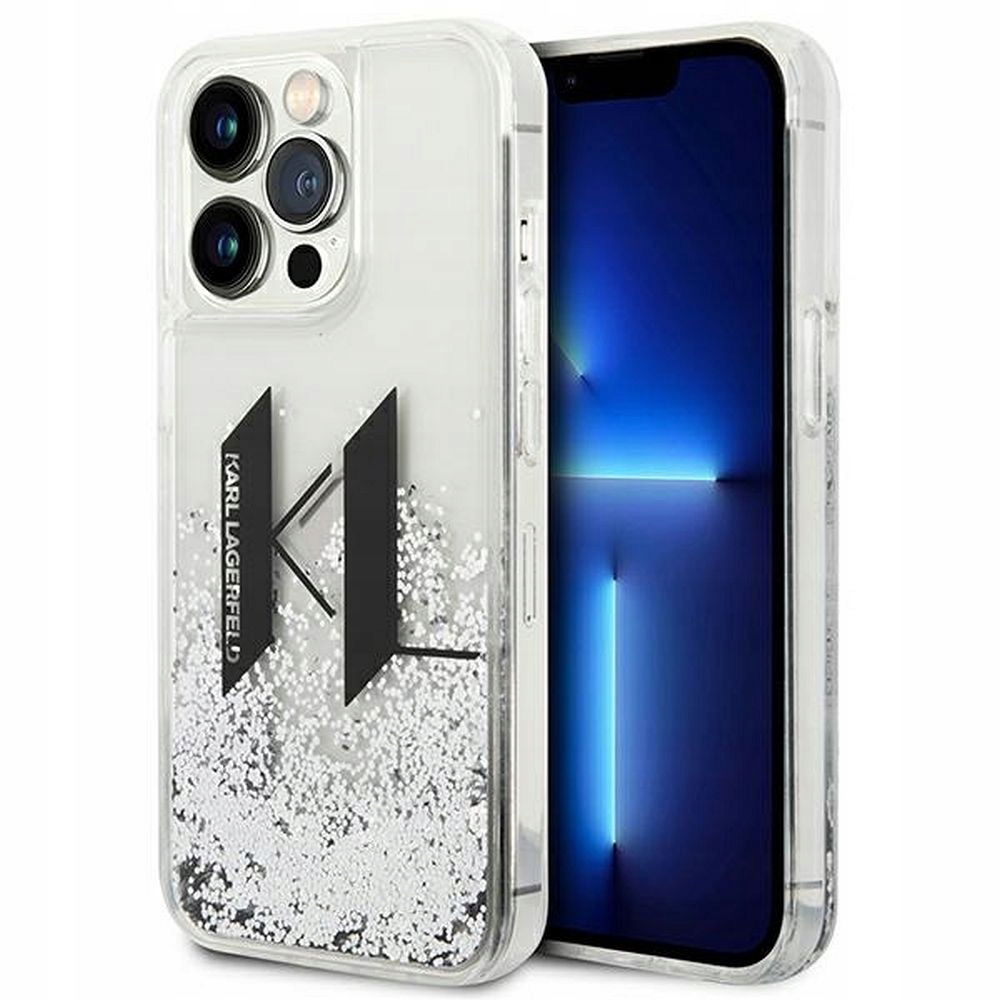 Karl Lagerfeld puzdro pre Iphone 14 Pro KLHCP14LLBKLCS (Liguid Glitter Big)