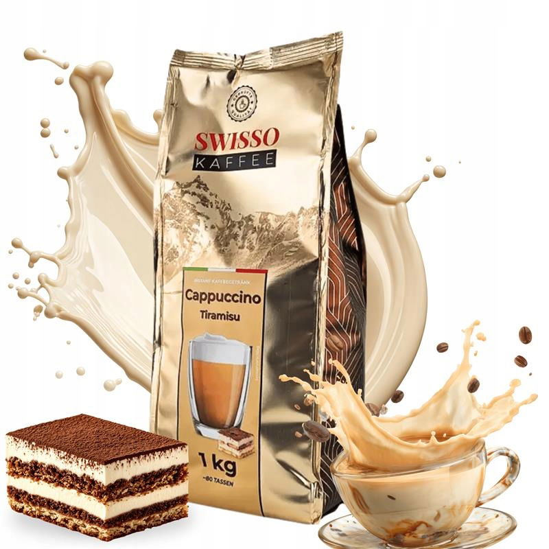Káva Cappuccino Tiramisu s príchuťou talianskeho dezertu Swisso Kaffee 1 kg