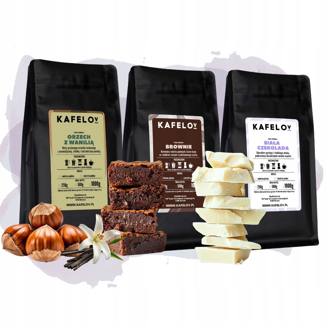 Káva chuťový set 3 x 250 g mleté kávy arabiky Kafelov