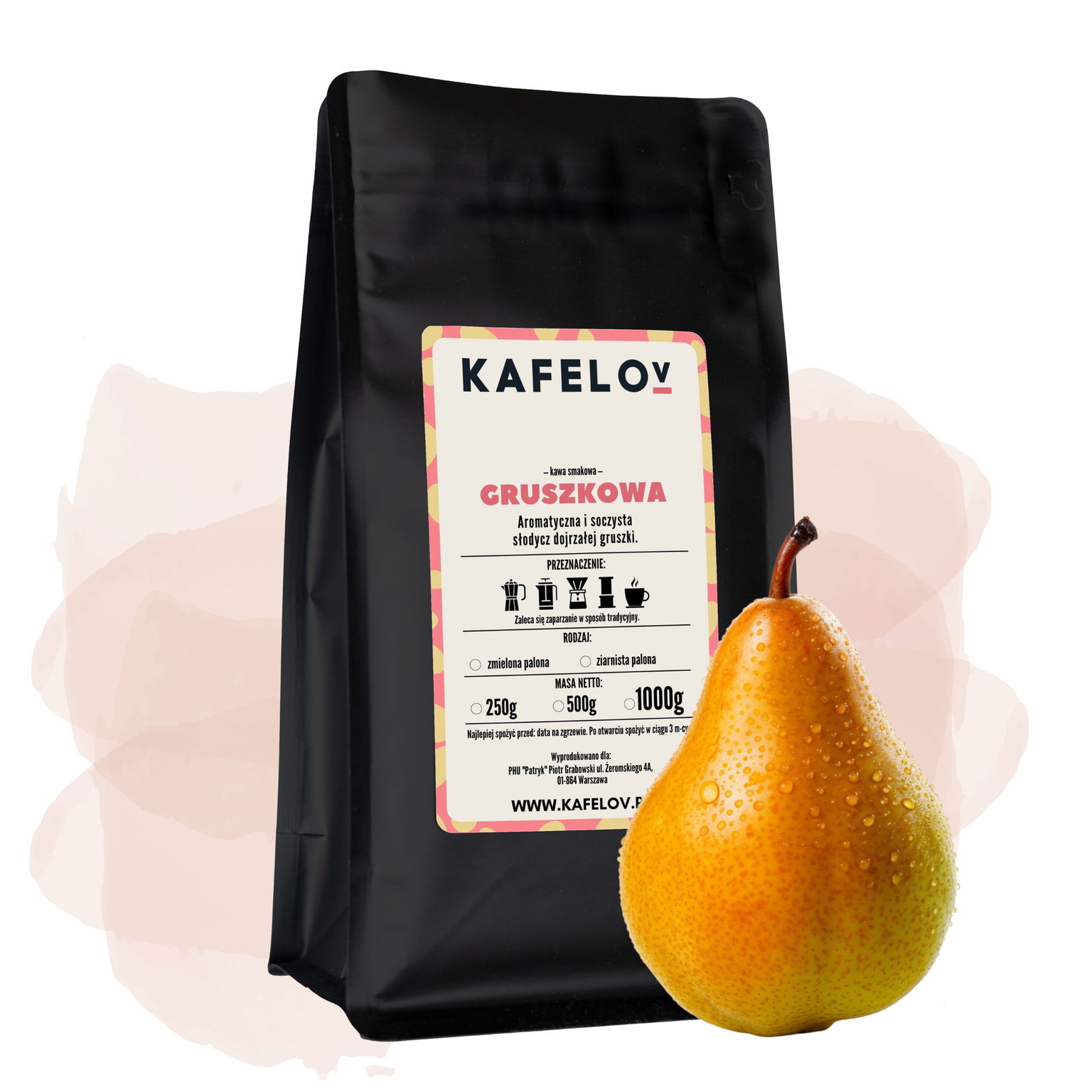 Káva Kafelov chuťová Gruszková 500g zrnková