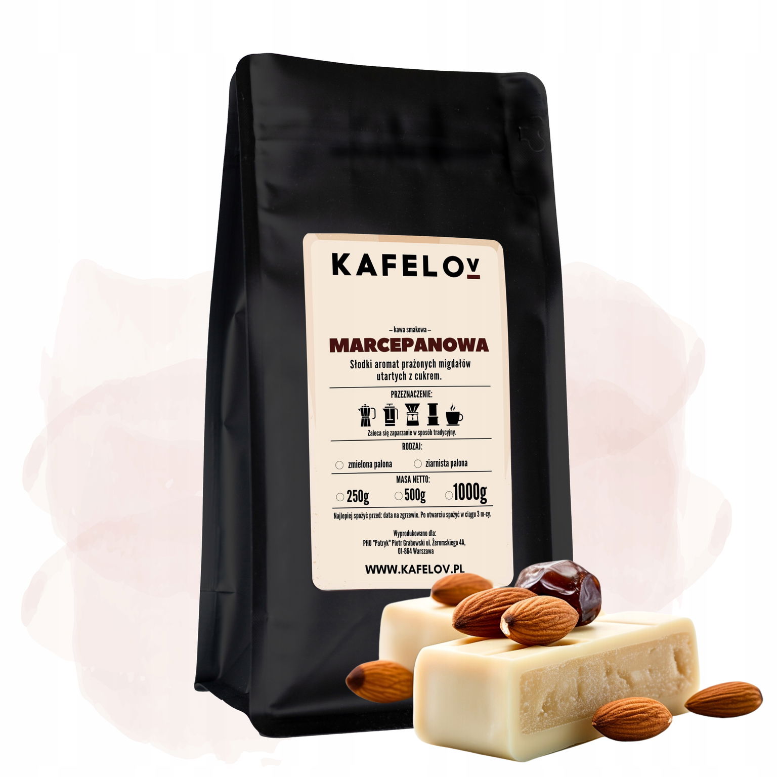 Káva Kafelov chuťová Marcepan 250 g zrnková