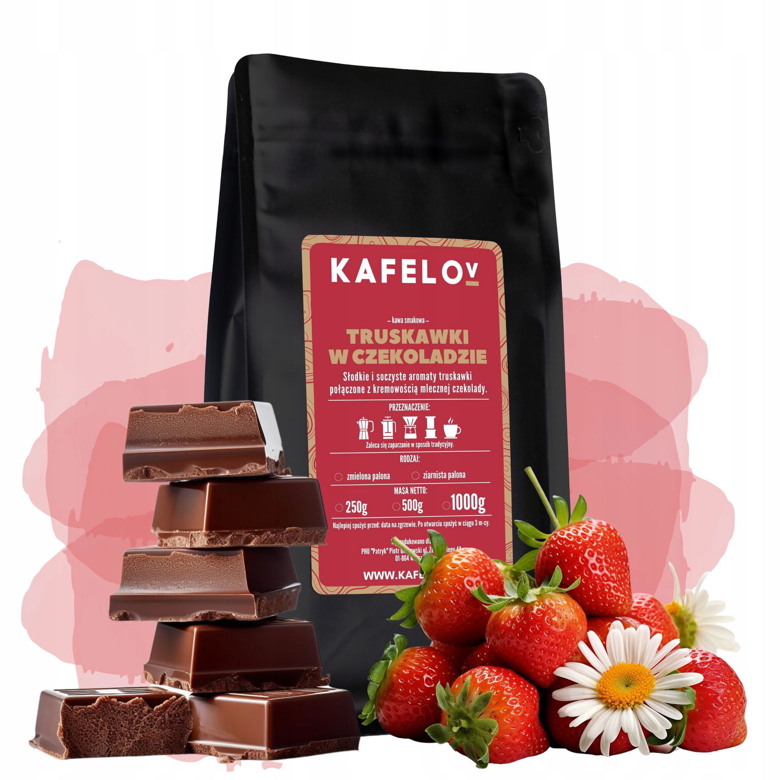 Káva Kafelov Jahody V Čokoláde 500 g zrno