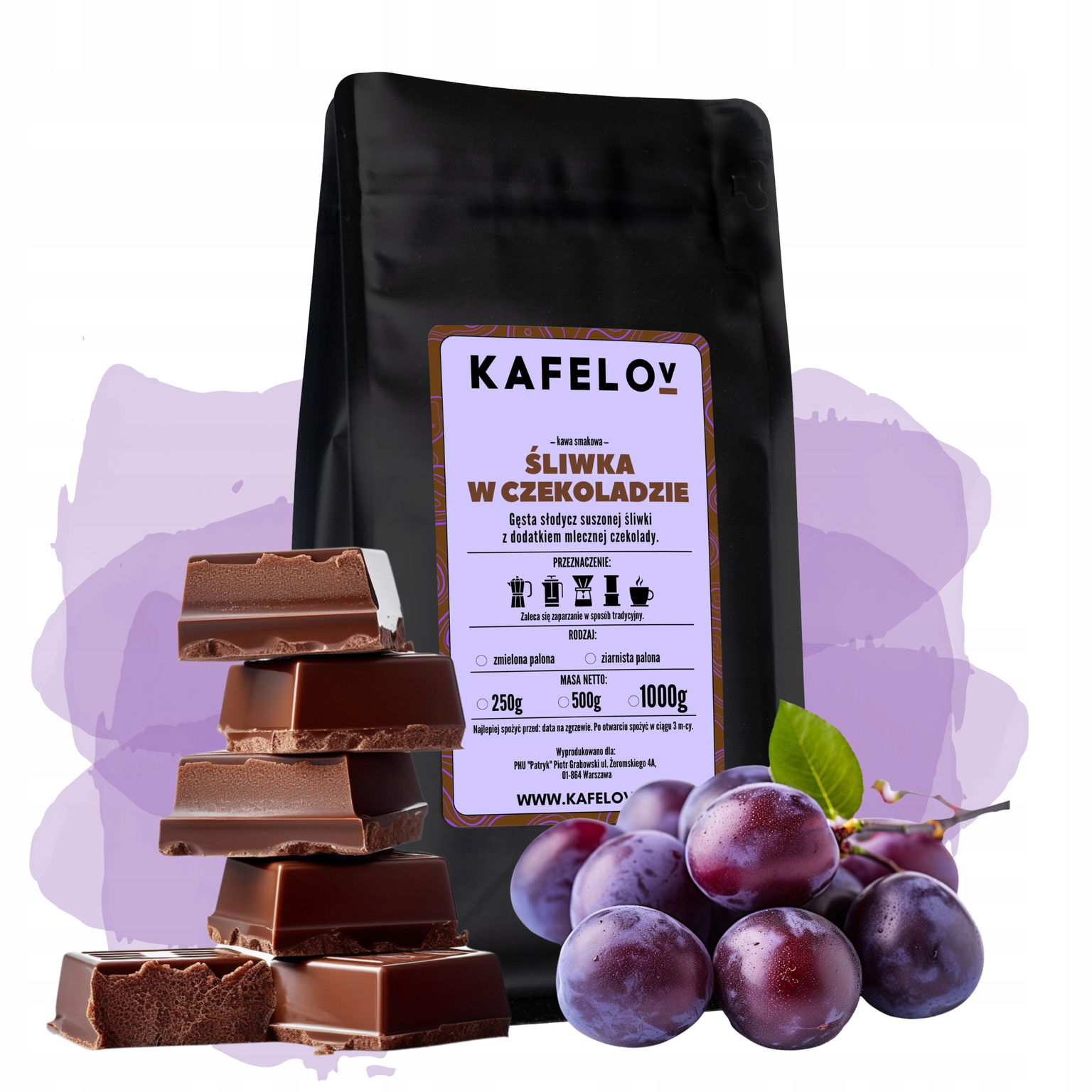 Káva Kafelov Slivka V Čokoláde 250g mletá