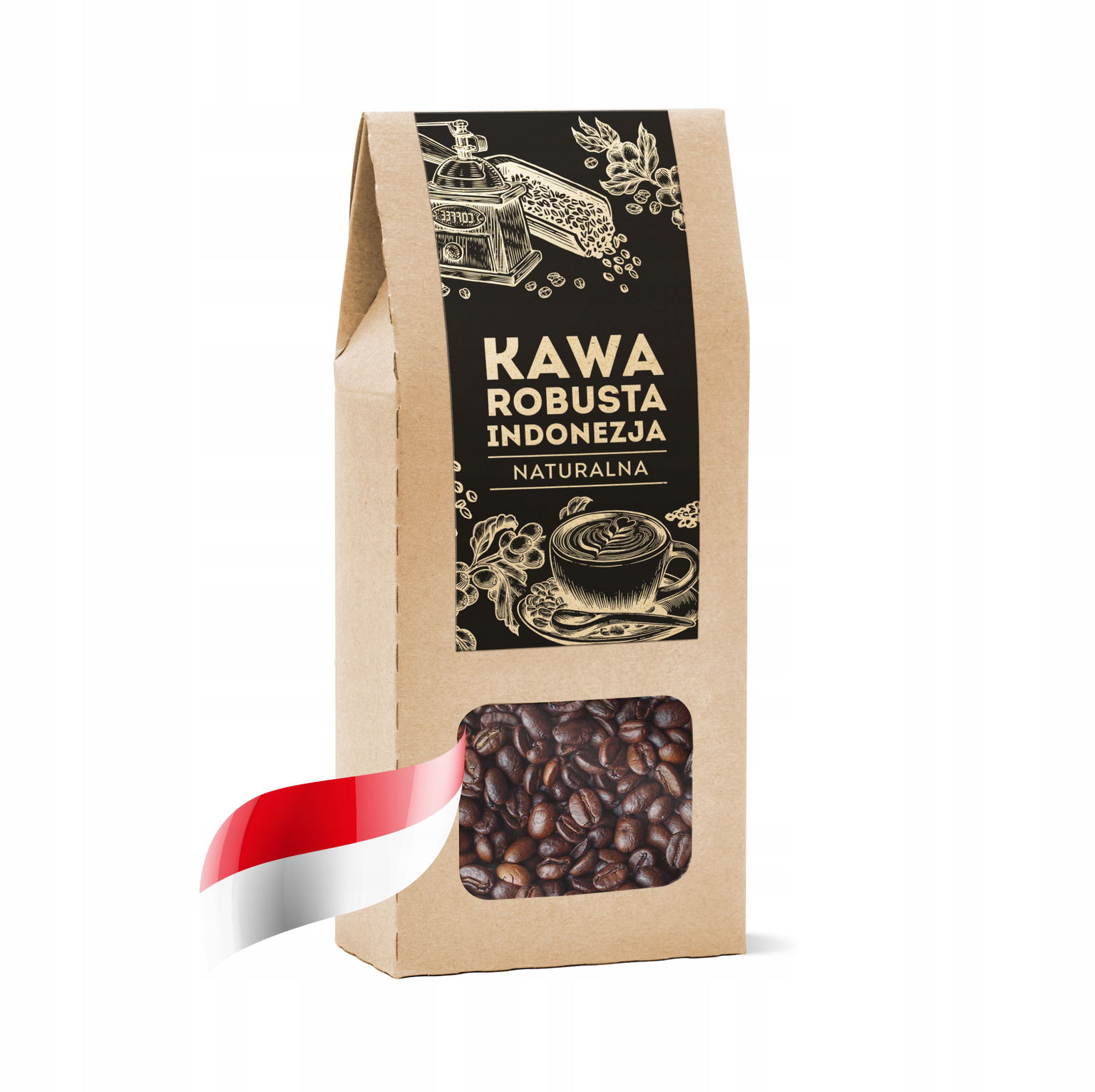 Káva zrnková Robusta Indonezia prírodná čerstvo pražená coffee 100 g
