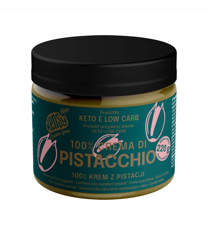 Kensy Keto 100 % krém z pistácií 220 g. Bezlepkový výrobok