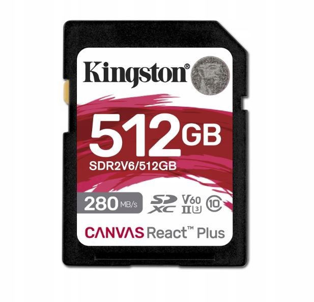 Kingston Pamäťová karta Sd 512GB React Plus 280/150/MB/s U3 V60