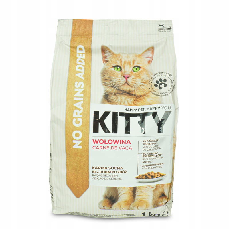 Kitty Suché krmivo pre mačky Hovädzie mäso 1 kg Bez obilnín