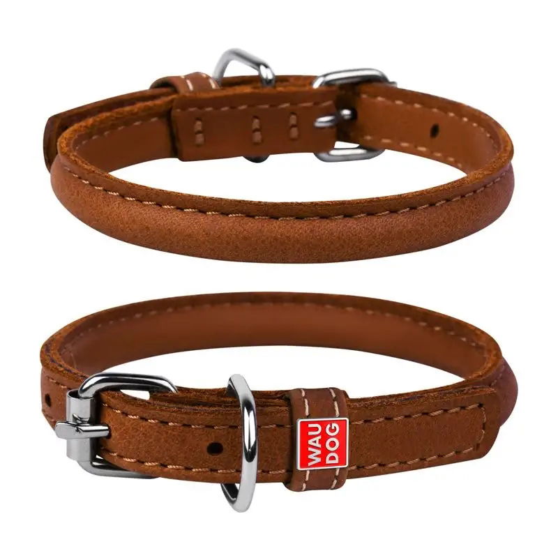 Klasický kožený obojok pre psa Waudog , veľkosť 39-47cm, priemer obojku: